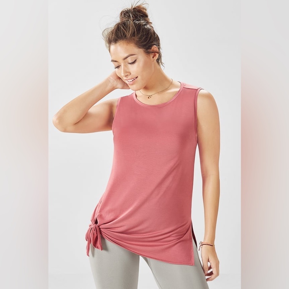 FABLETICS Martha Sleeveless Side Knot Tunic Caspia Mauve Size Small